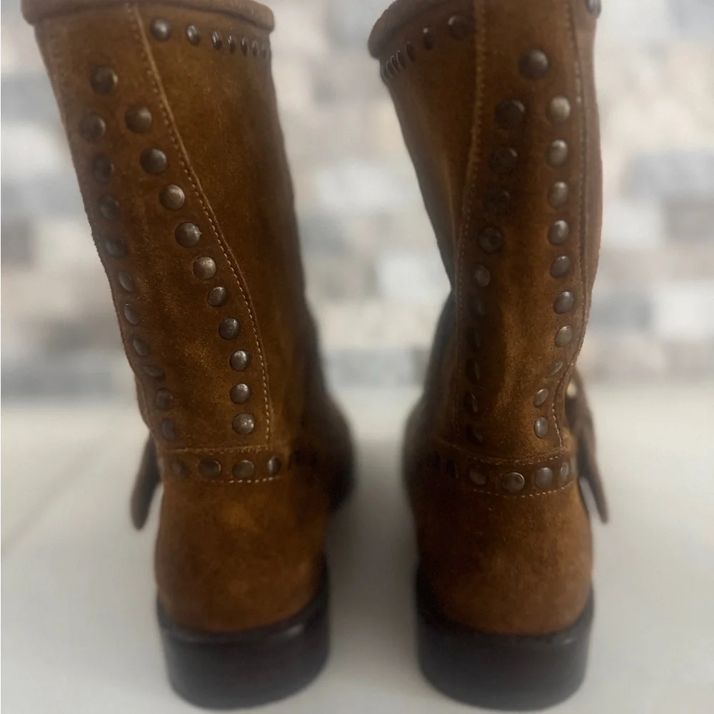 Frye Brown Embroidered Boots 38 - Picture 3 of 6